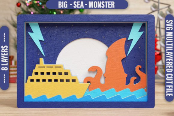Download Sea Monster 3D Svg Papercraft File - Svg papercraft Collection
